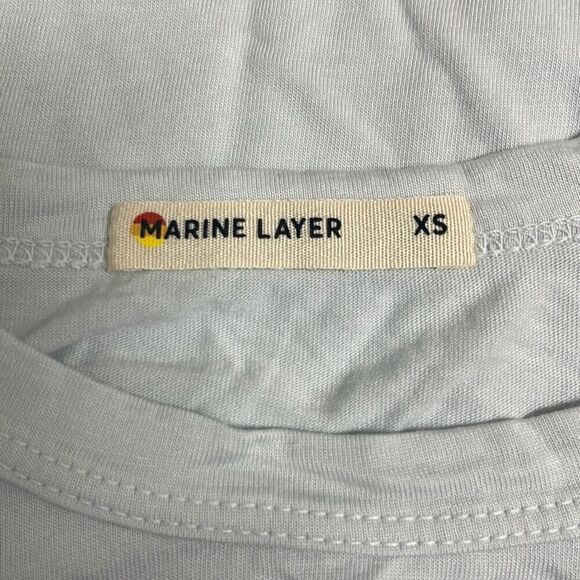 Marine Layer Light Blue Green Crewneck T Shirt XS Short Sleeve Cotton Modal - Picture 7 of 10